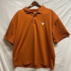 Texas Longhorns UT Men's Polo Shirt NCAA Polyester Football Golf Orange